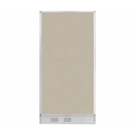 Versare Hush Panel Configurable Cubicle Partition 3' x 6' Sand Fabric w/ Cable Channel 1856318